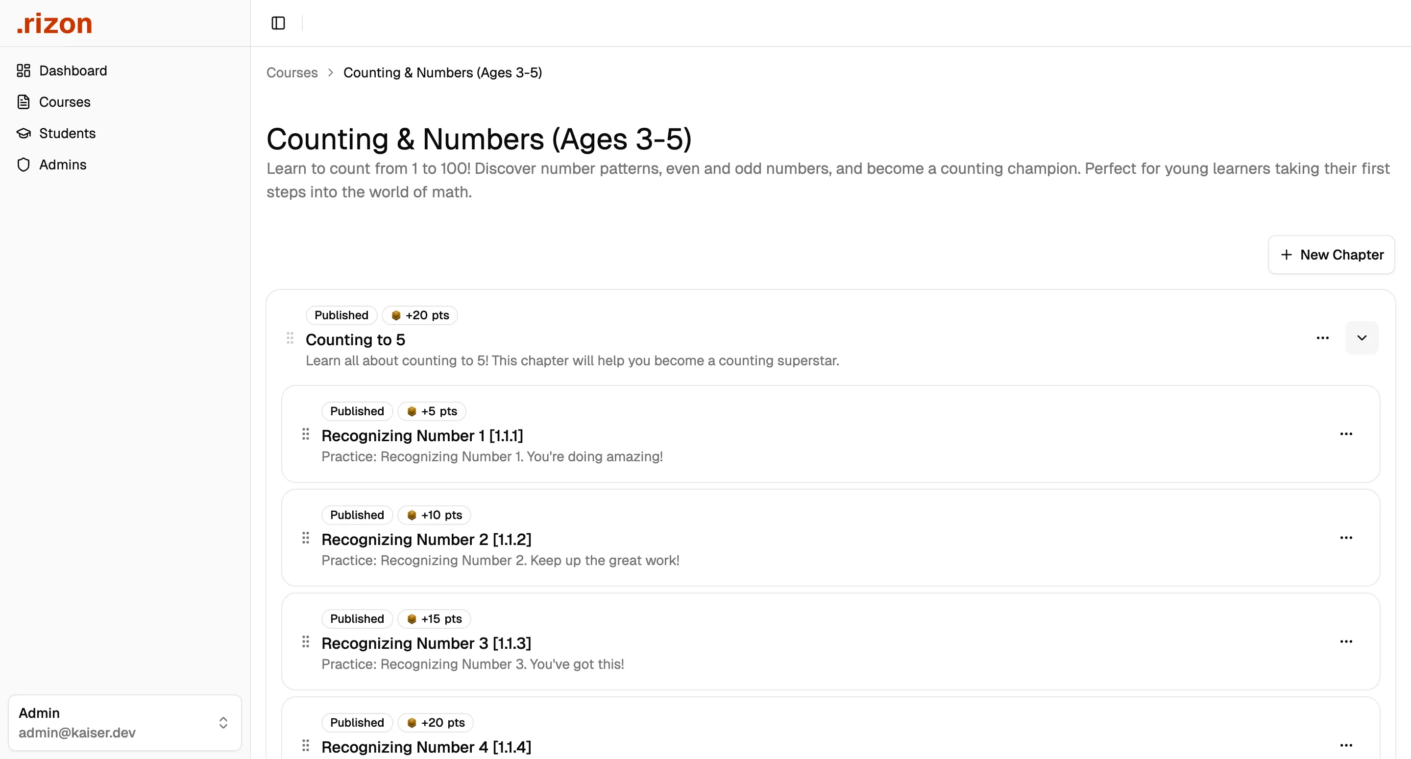 Kaiser Math Platform — screen 4