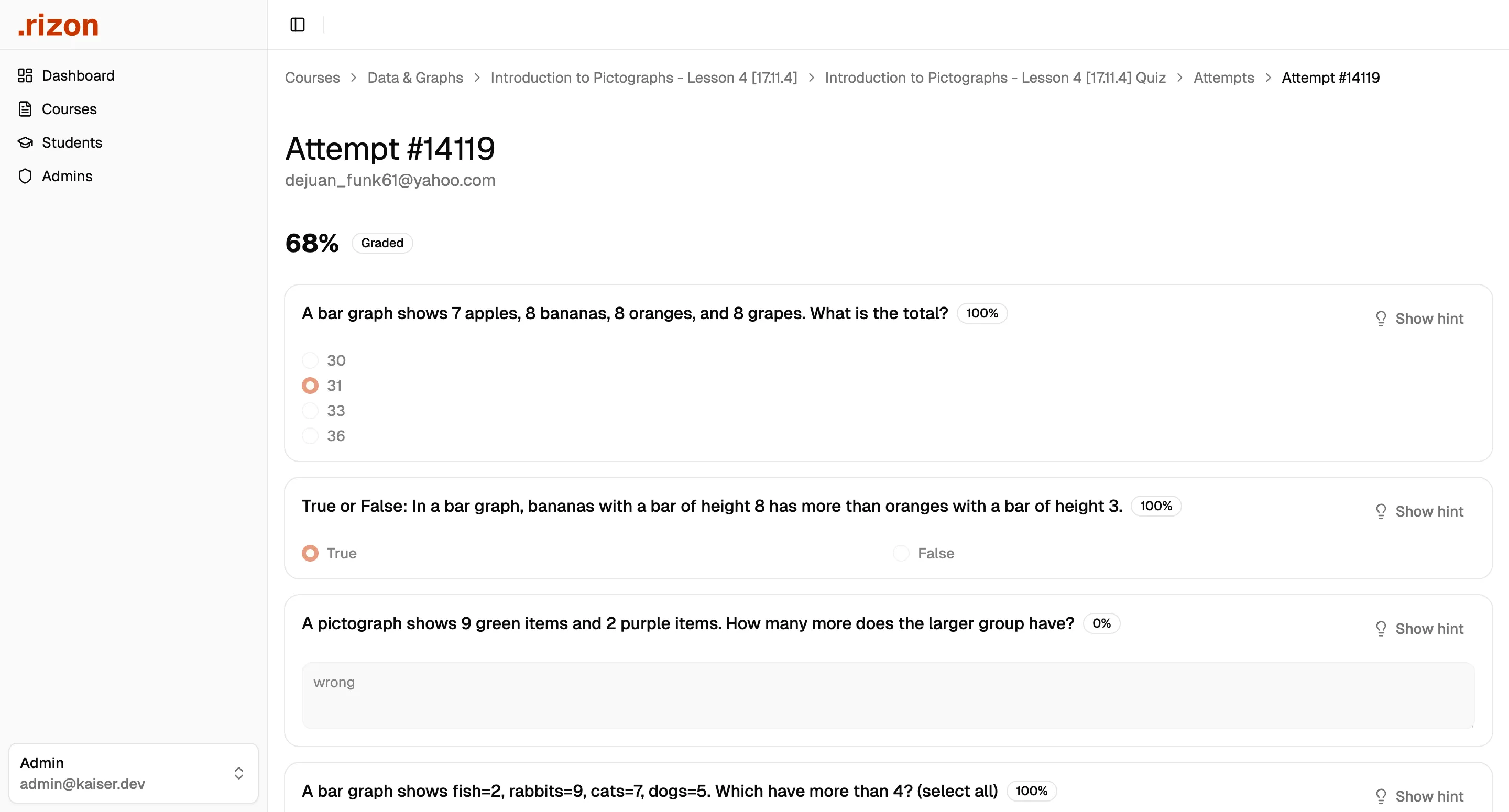 Kaiser Math Platform — screen 8