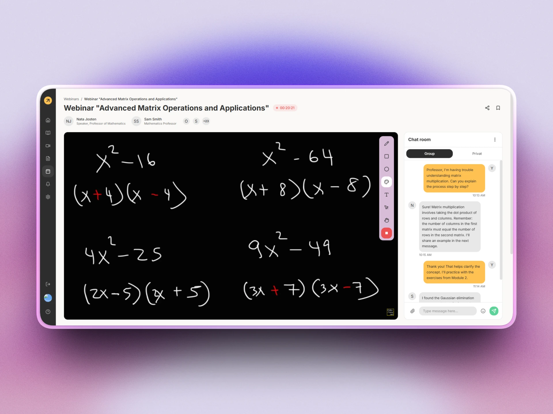 Advanced Math Learning Platform