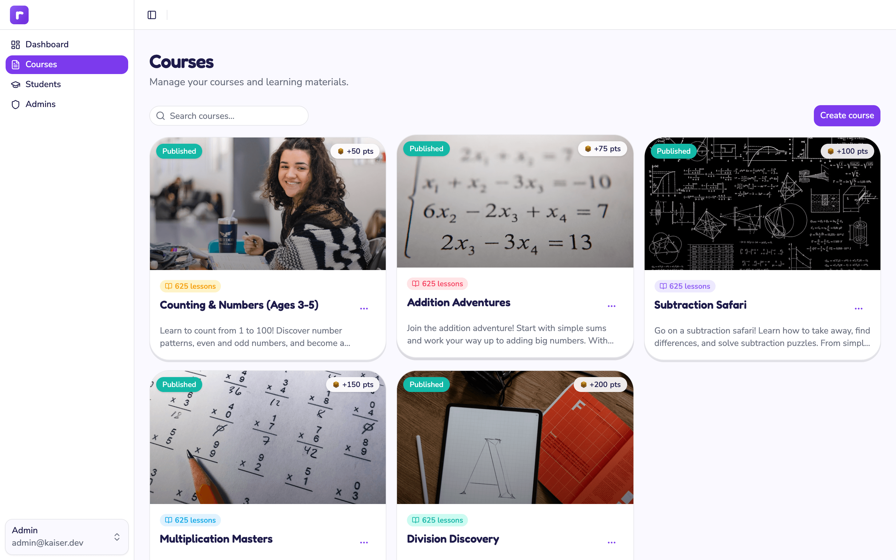 Kaiser Math Platform — screen 9