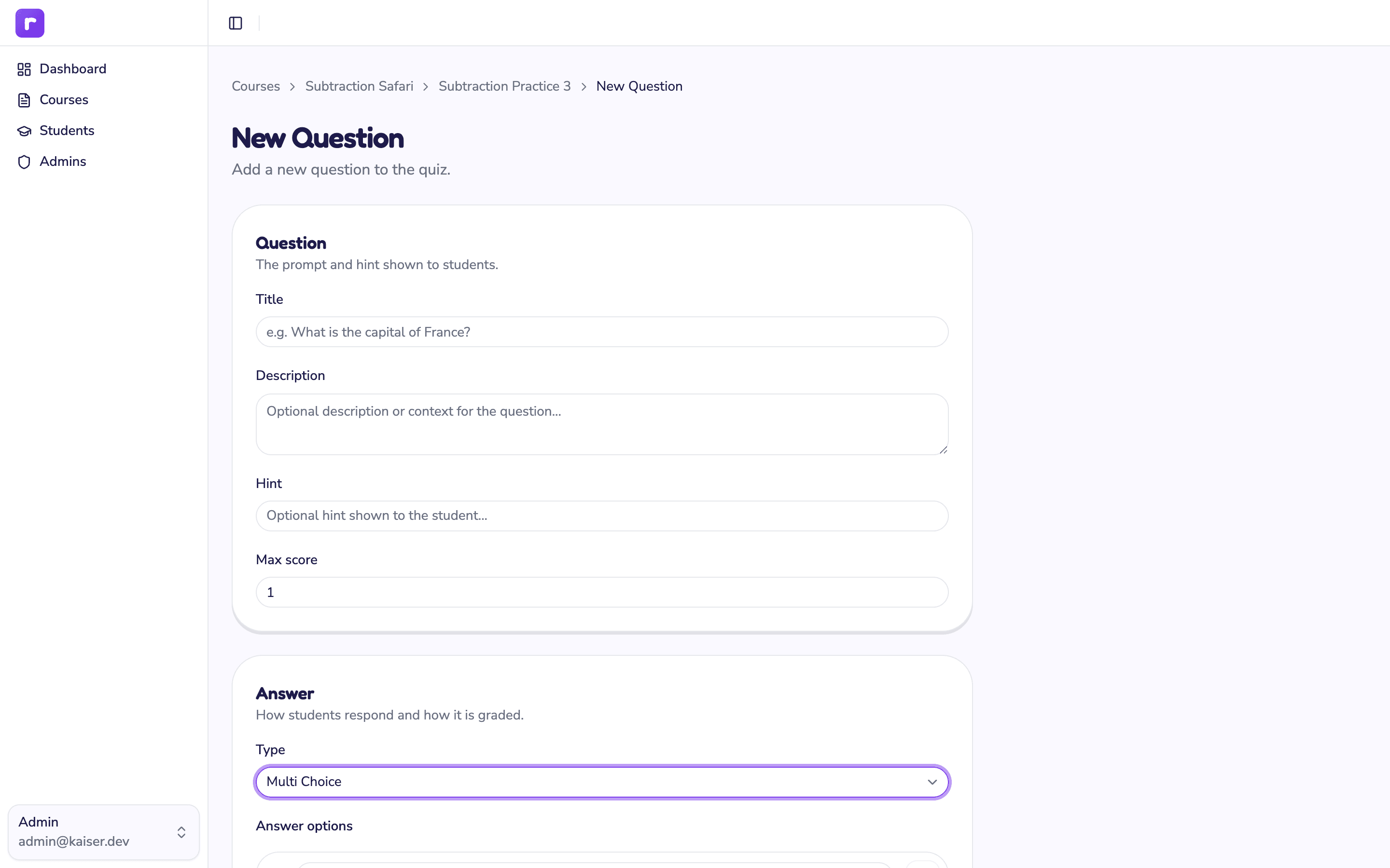 Kaiser Math Platform — screen 15
